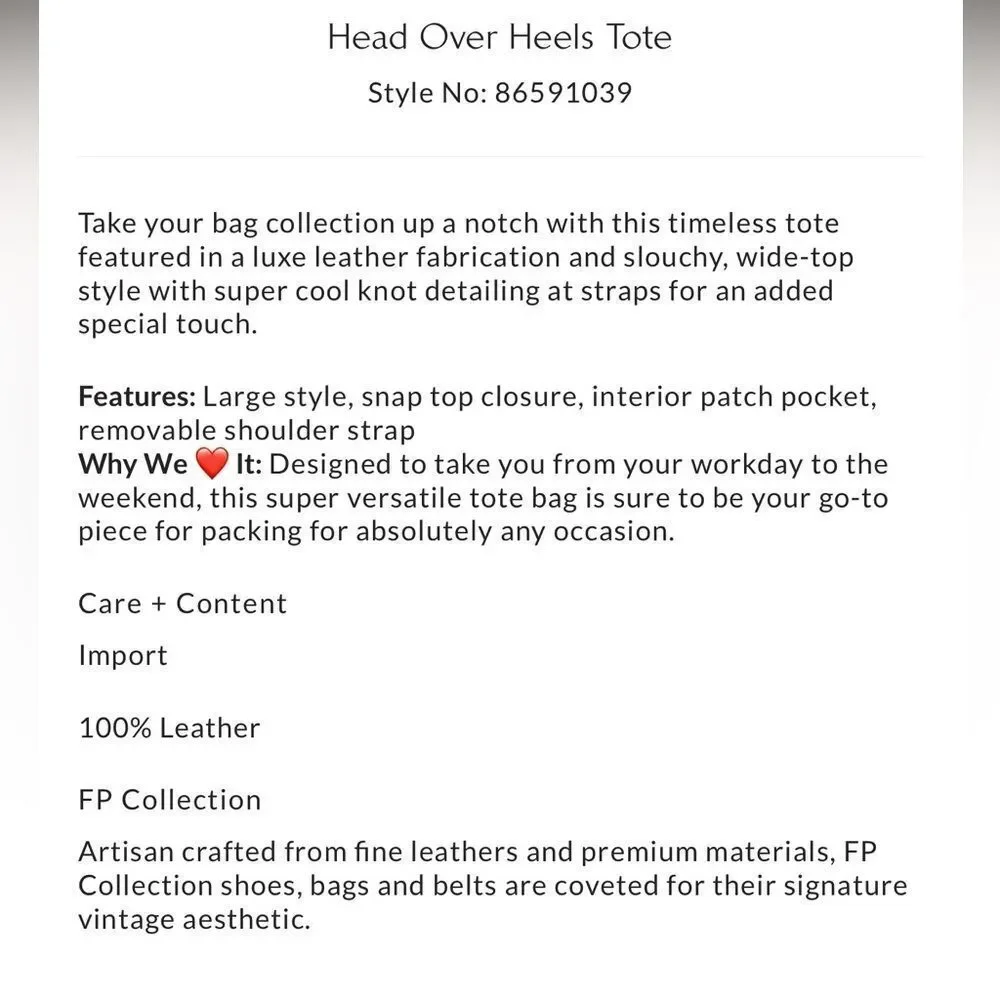 Free People Black Leather Drawstring Head Over Heels Tote